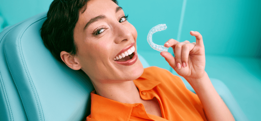 [CRO] Banner - Woman - Alex - Orange Shirt - Aligners - Medical - Desktop